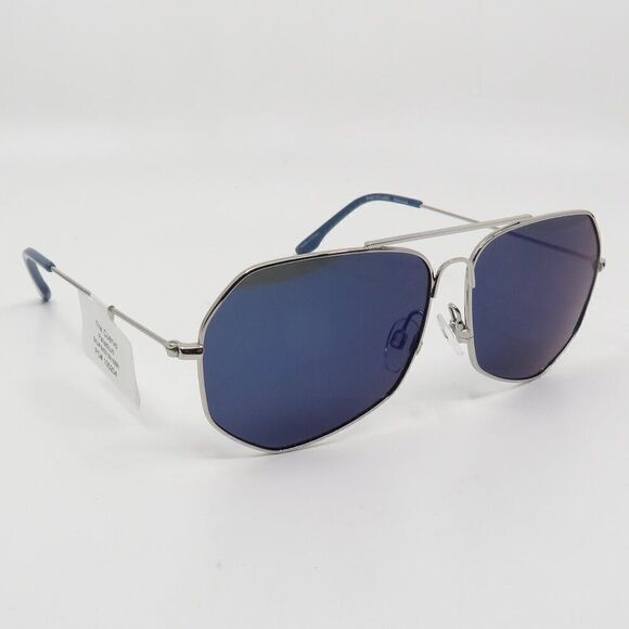 Prive Revaux Sunglasses Polarized New The Cuervo Silver/Blue Pilot - Picture 4 of 7